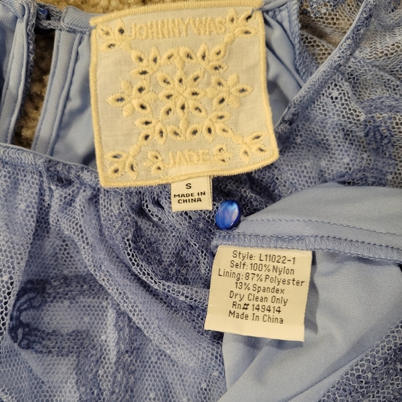 Johnny Was Mesh Embroidered Blouse - Picture 10 of 10